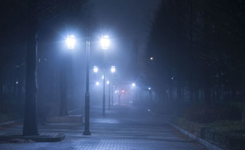 foggy lights on streets